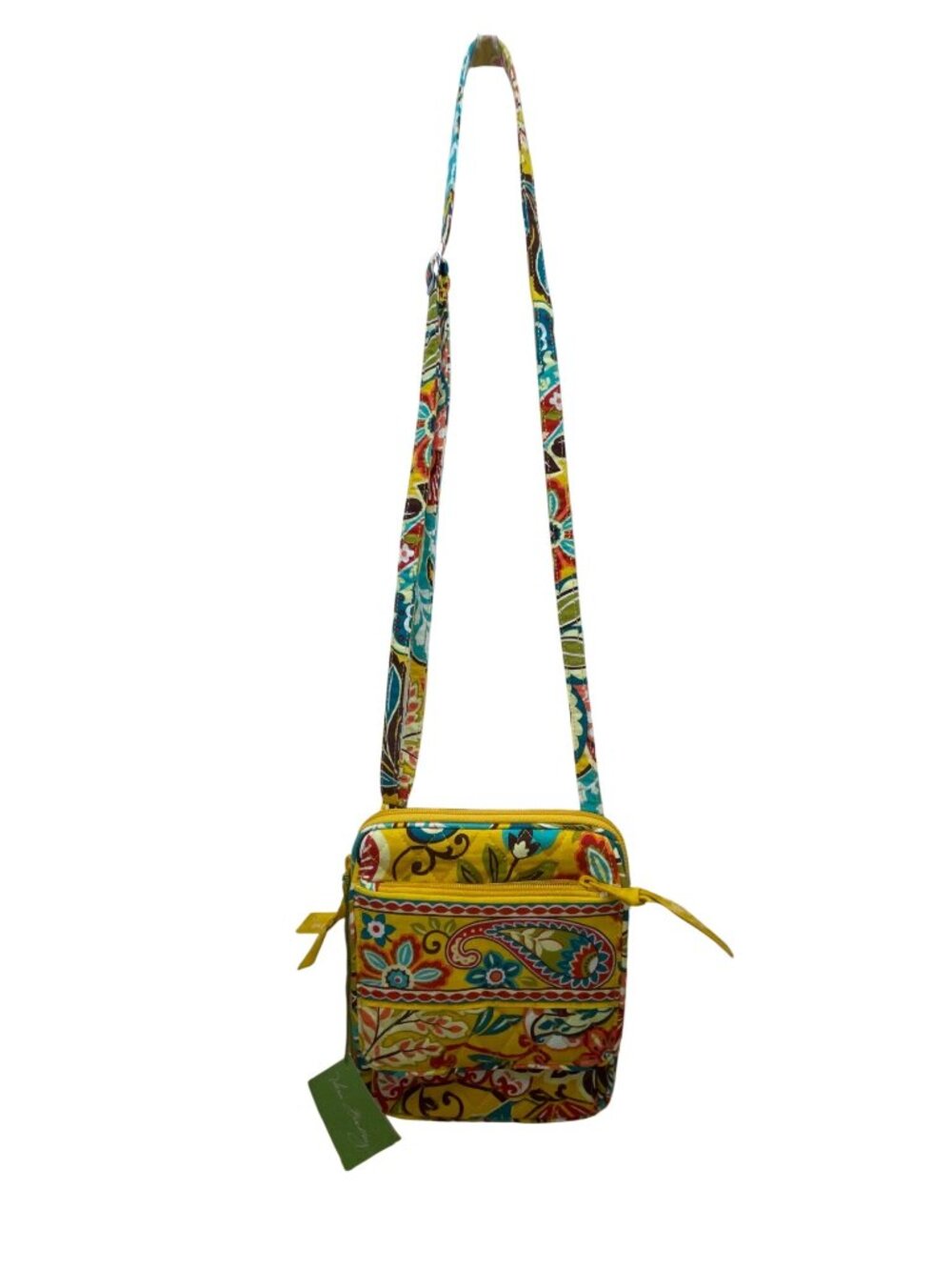 Vera Bradley Women’s Yellow Quilted Adjustable Strap Mini Hipster Crossbody Bag